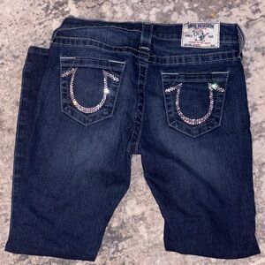 Women's Blue Jeans bling booty true religion